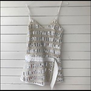 NBD White Sequins mod mini dress!